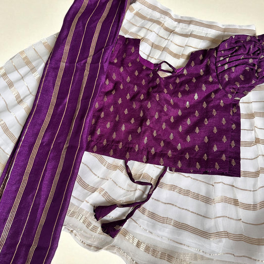 Purple & Gold Dawani Set – Limited Onam Edition