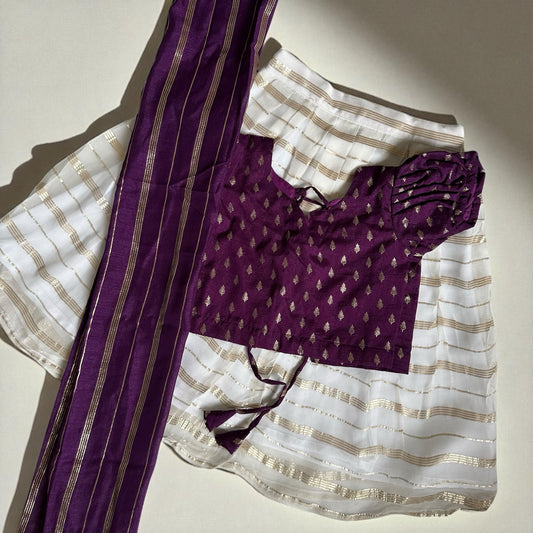Purple & Gold Dawani Set – Limited Onam Edition