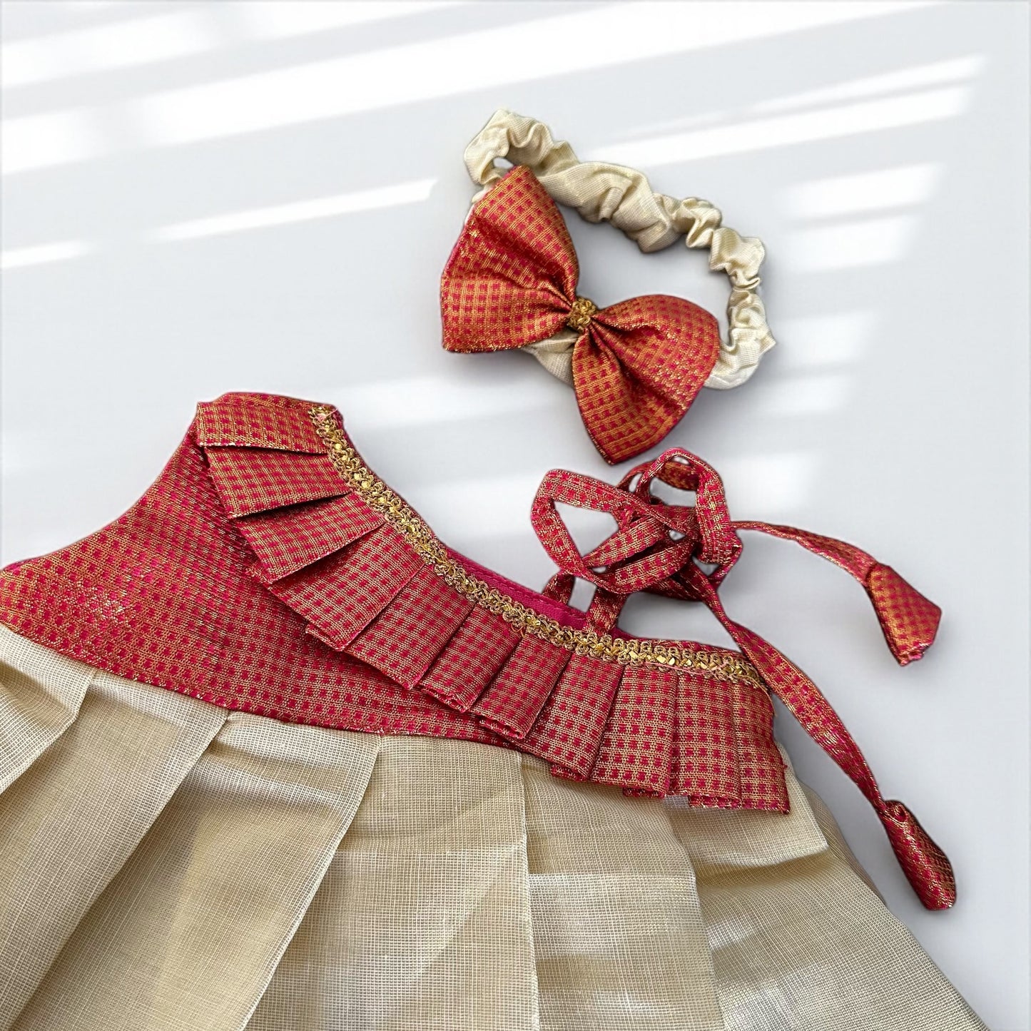 5-in-1 Set Red Frill Frock Set