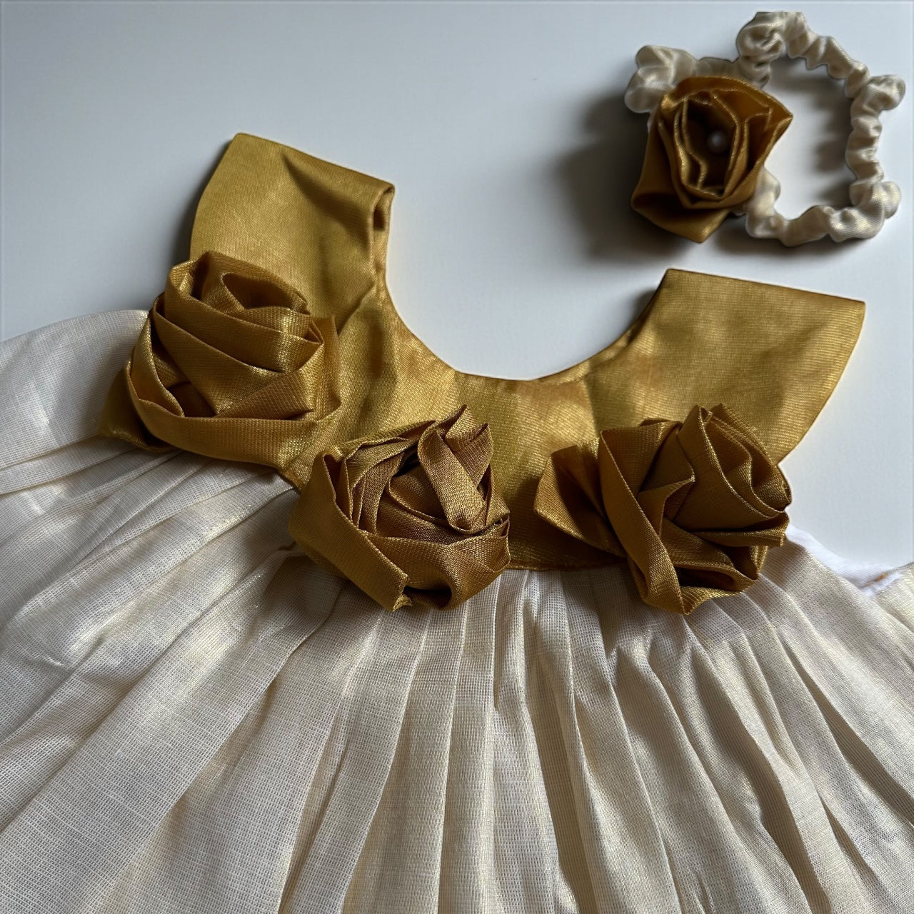 5-in-1 Handmade Golden Rose Dress Set