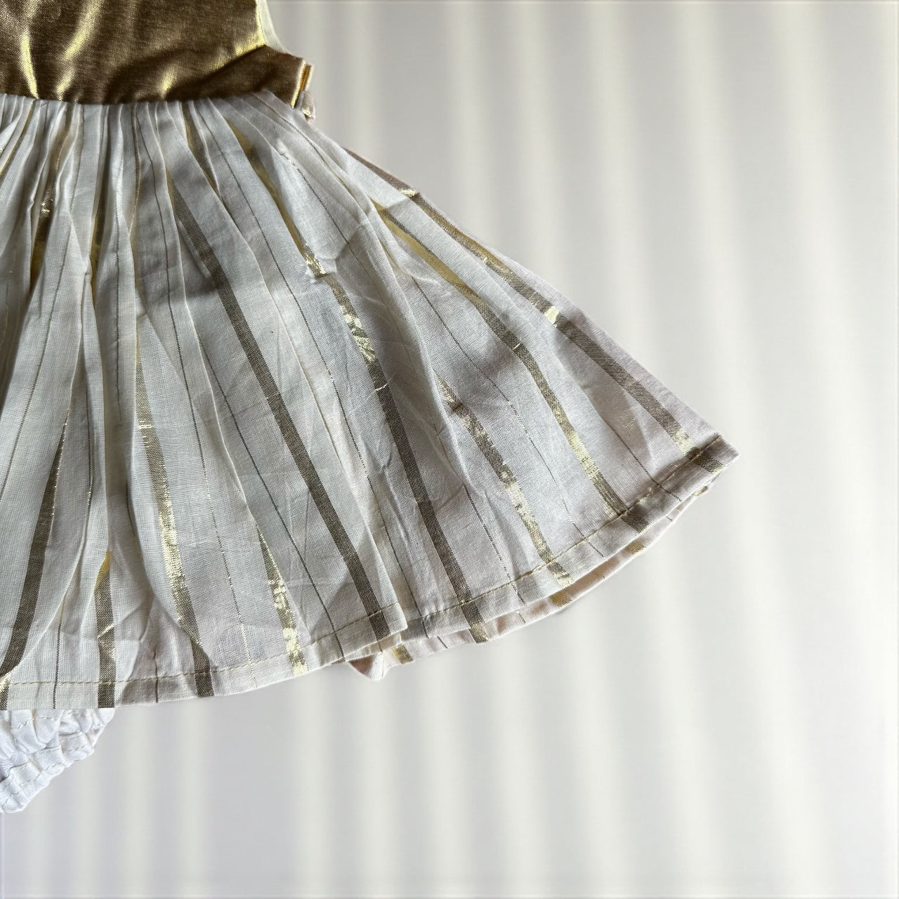 5-in-1 Set โ Gold Striped Dress with Headband