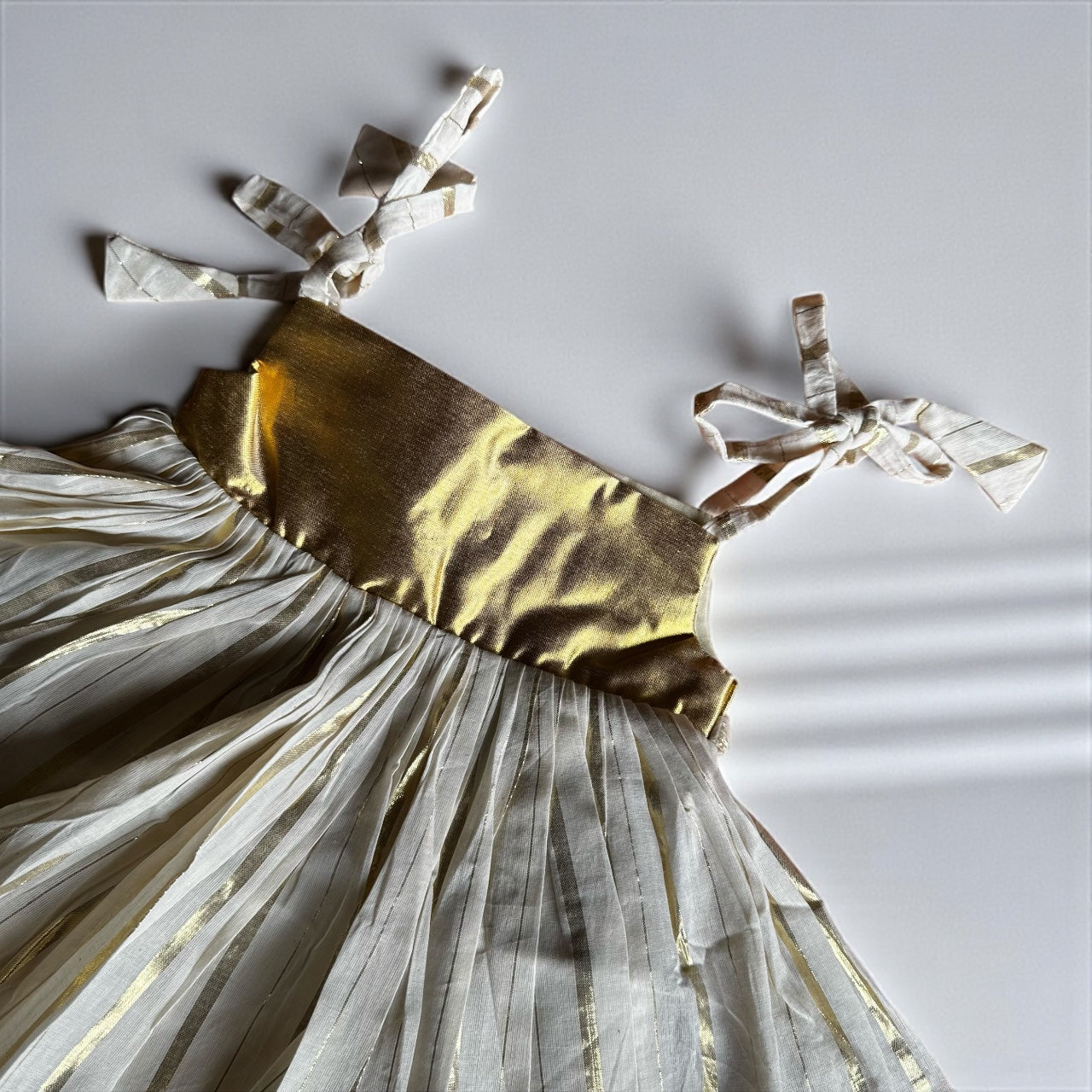 5-in-1 Set โ Gold Striped Dress with Headband