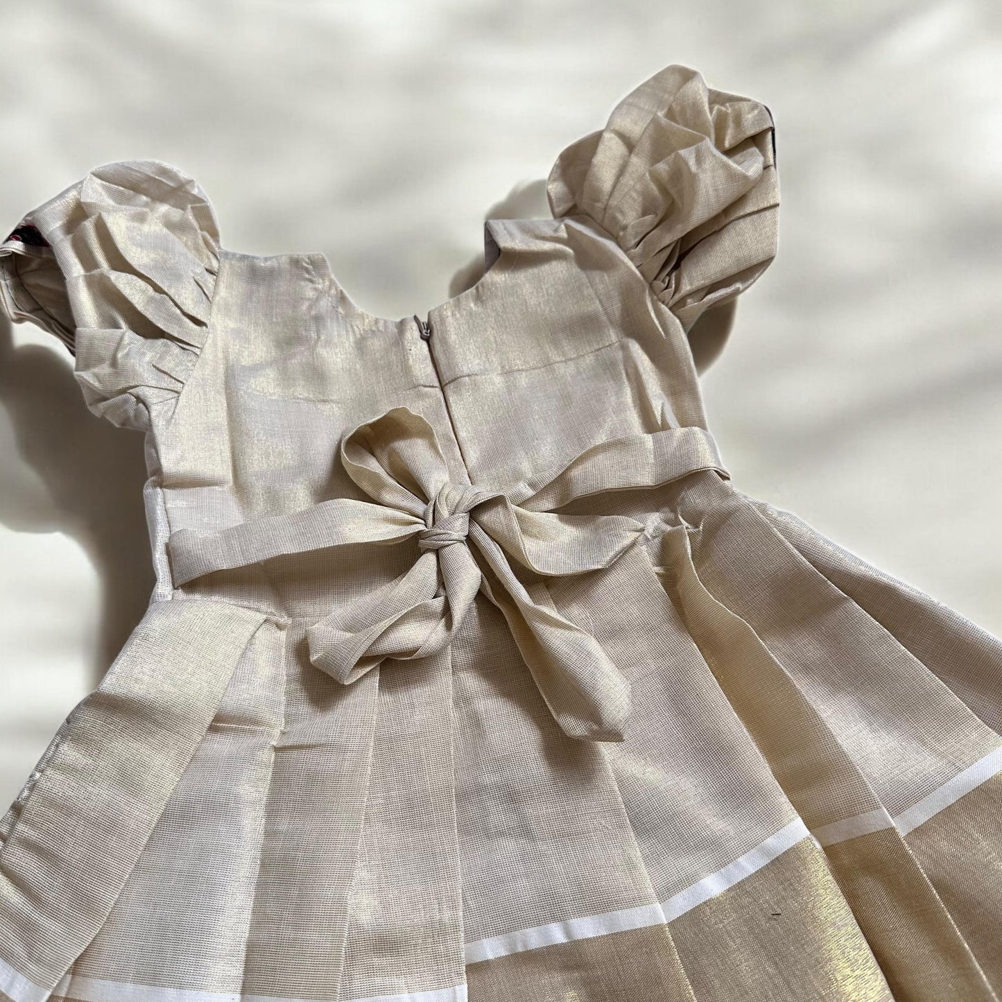 Ajrakh Border Kasavu Frock