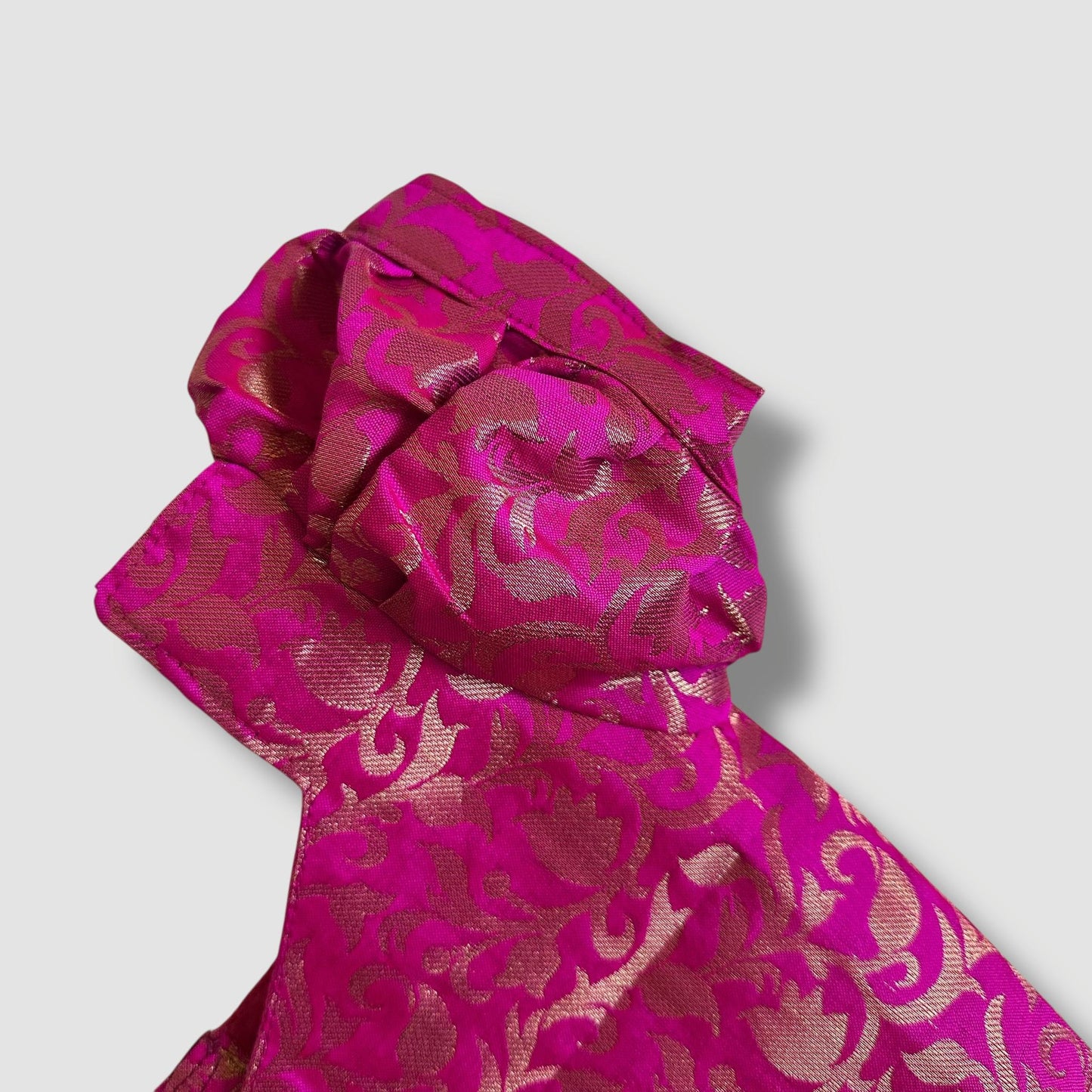 Hot Pink Gold Brocade with Gold Bhutta skirt