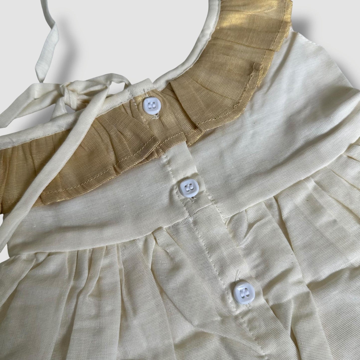 Set with Frill Shoulder Kasavu Frock