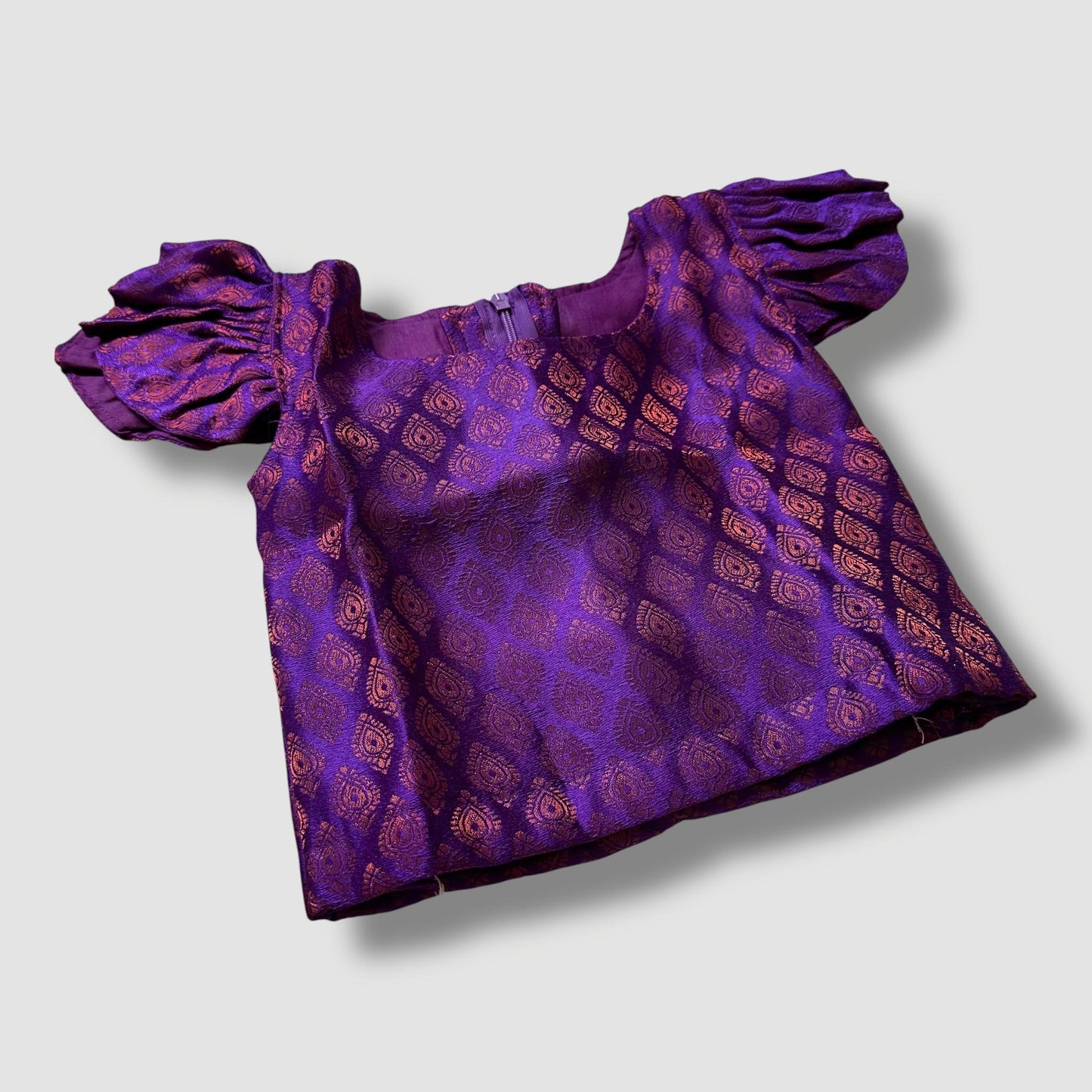 Royal Purple Kasavu Pavada Set