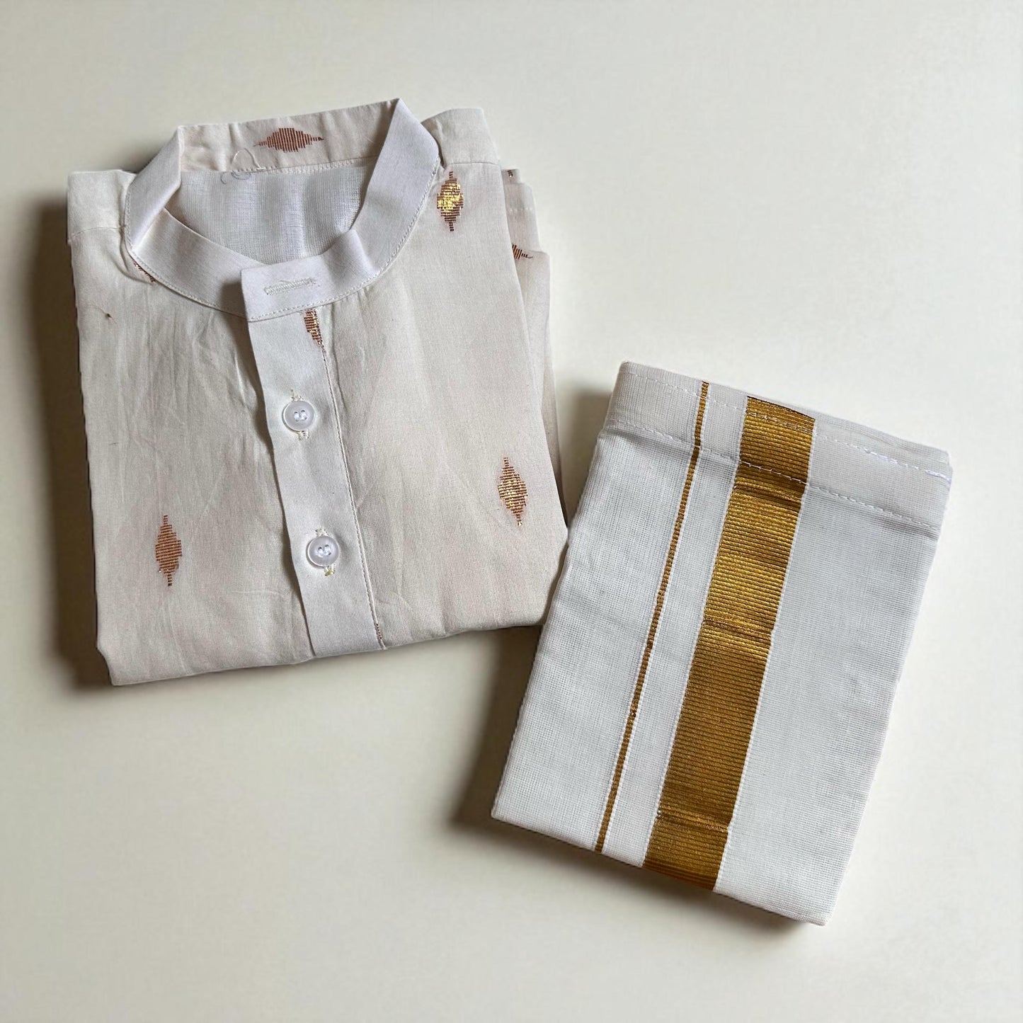 Kurta with Gold Diamond Buttas