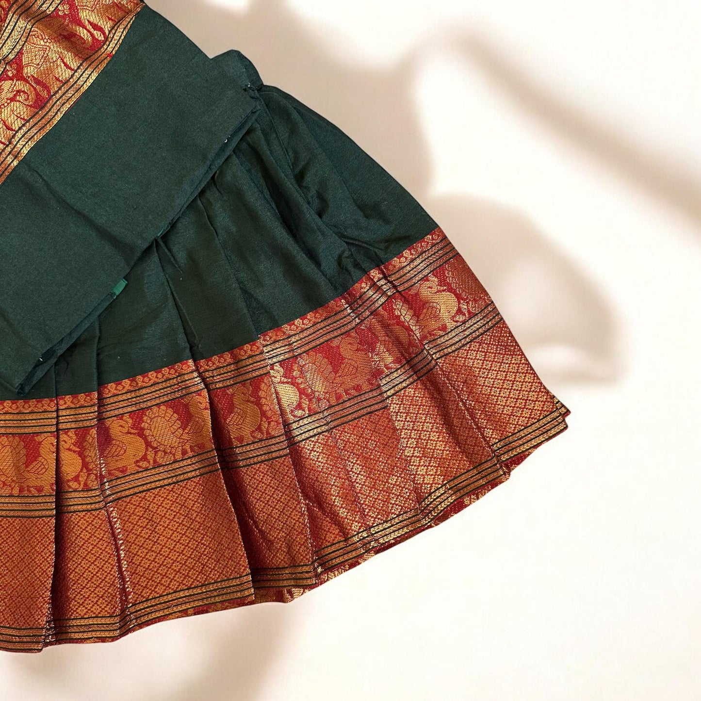 Classic Deep Green Pattu Pavada Set