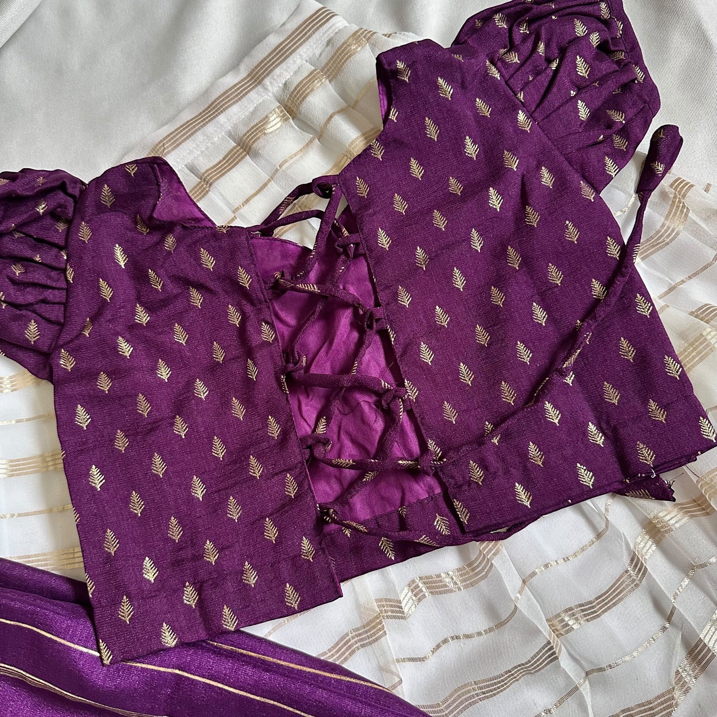 Purple & Gold Dawani Set – Limited Onam Edition