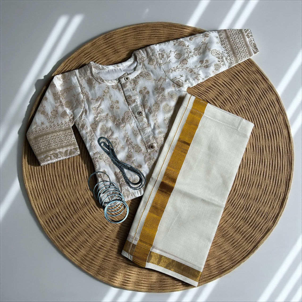 Ivory Gold Kurta & Mund Set