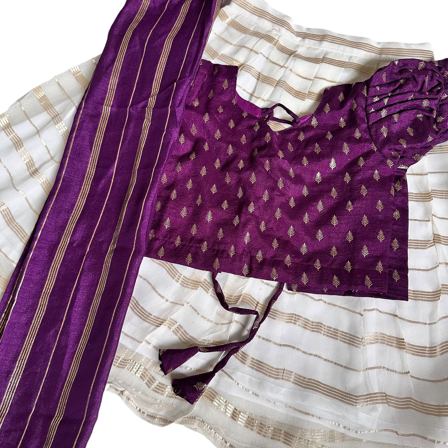 Purple & Gold Dawani Set – Limited Onam Edition