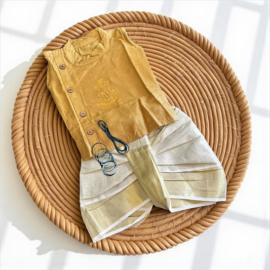Golden Ganesha Boys Noolukettu Set