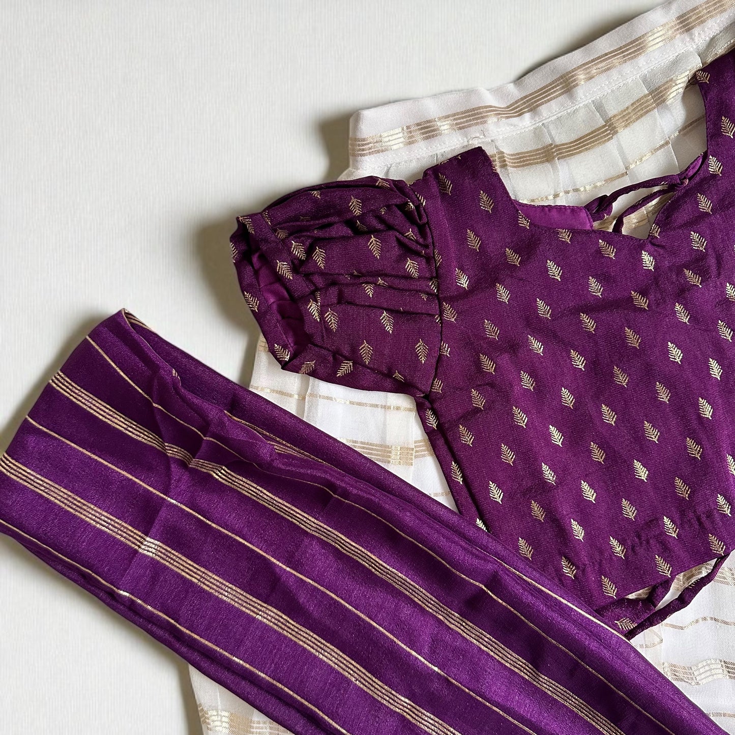 Purple & Gold Dawani Set – Limited Onam Edition