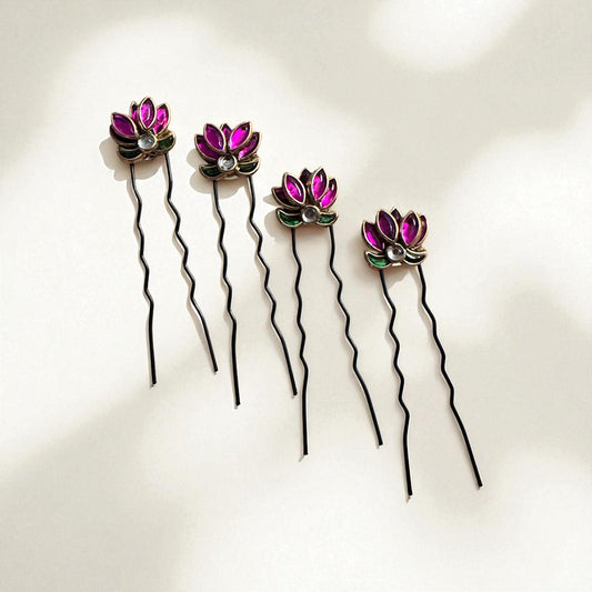 Lotus Hair Pins - Set of 2