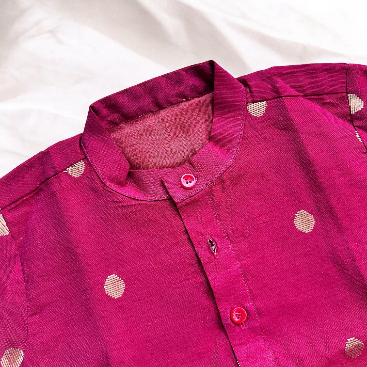 Maroon Polka Dots Boys Kurta