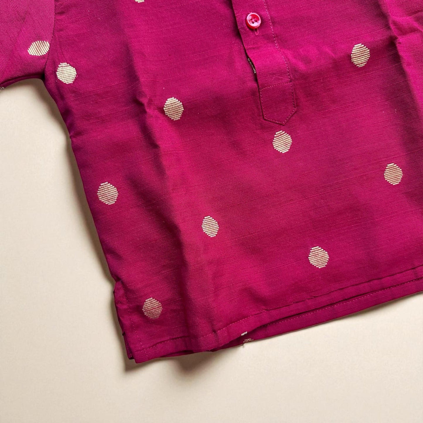 Maroon Polka Dots Boys Kurta