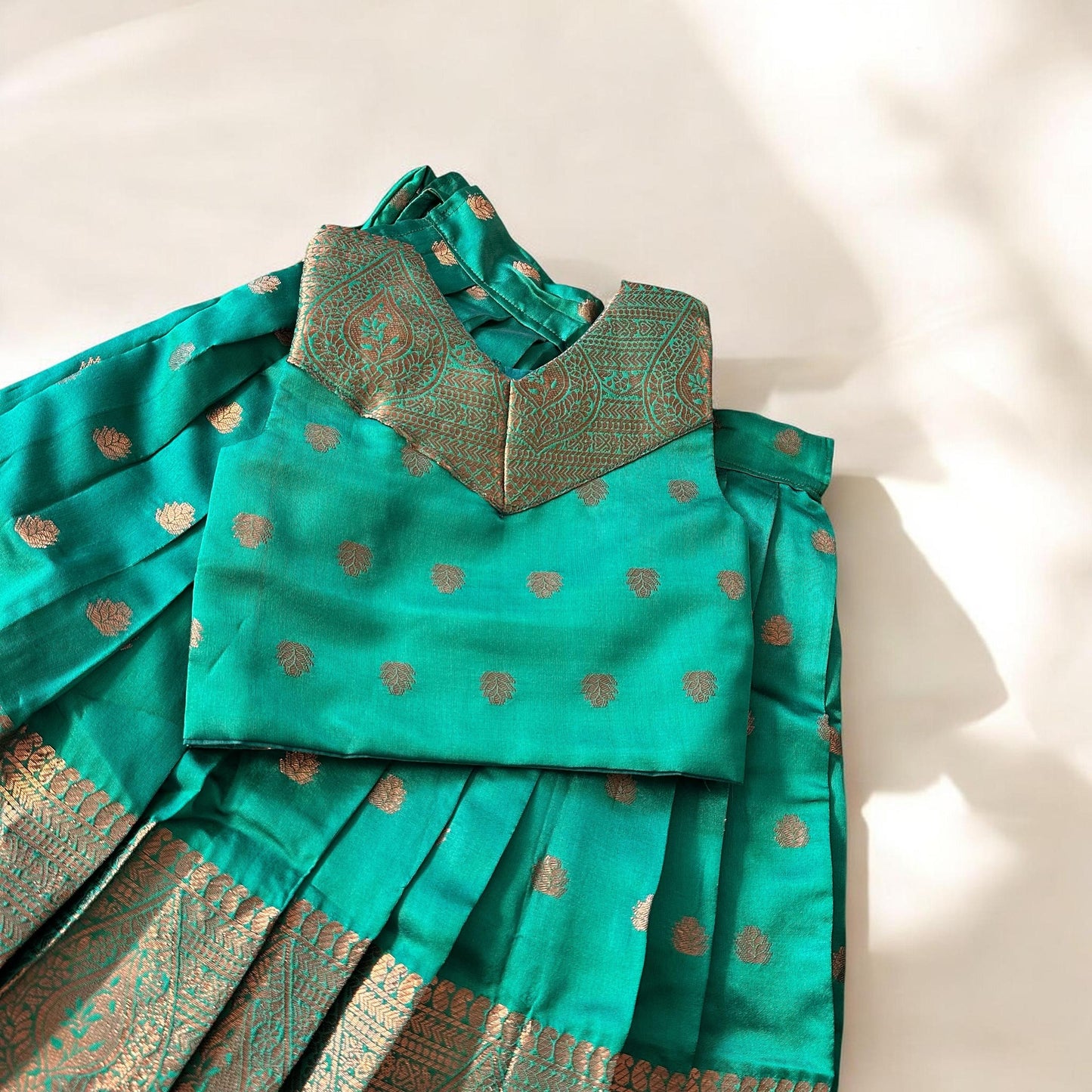 Bronze Gold Bhuttas Pavada Set