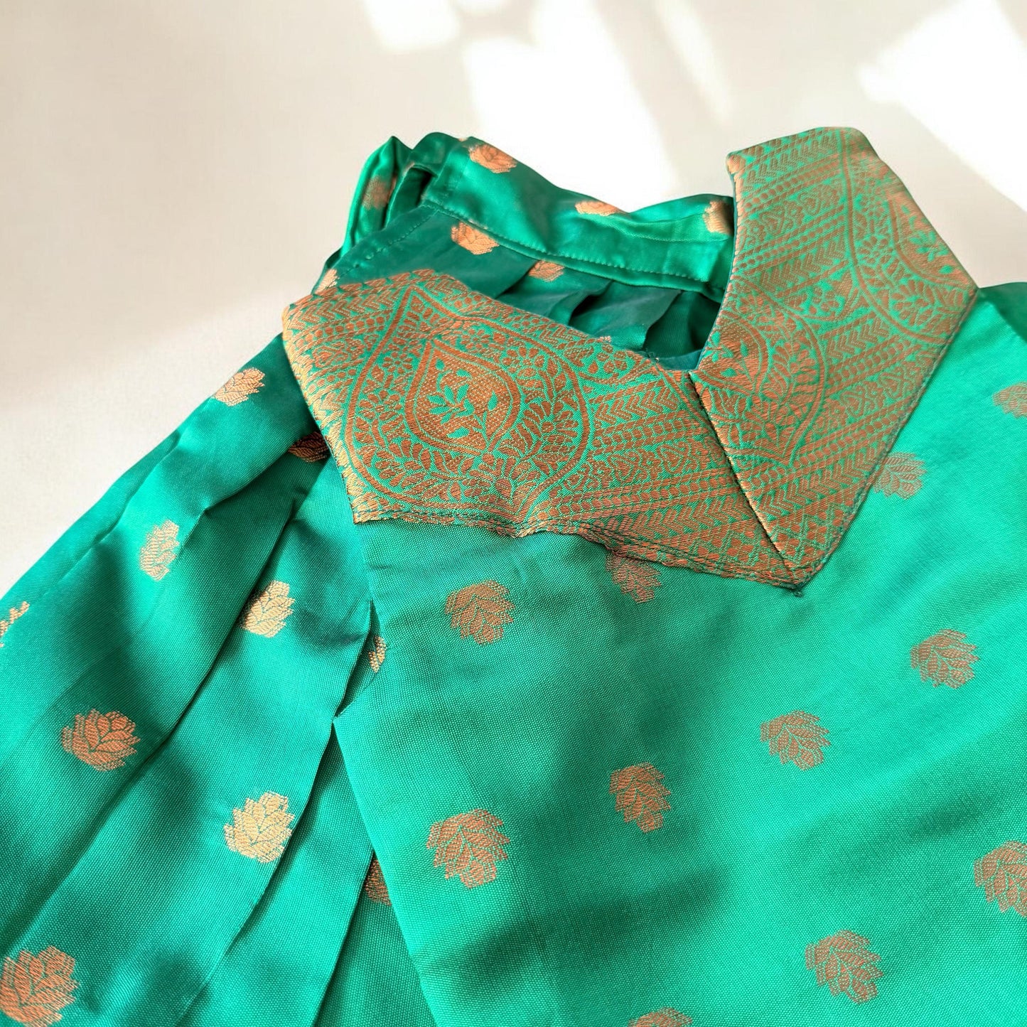 Bronze Gold Bhuttas Pavada Set