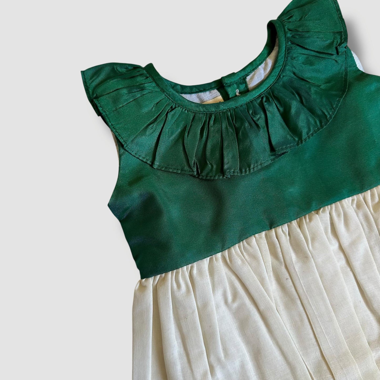 Green & Kasavu Onam Frock