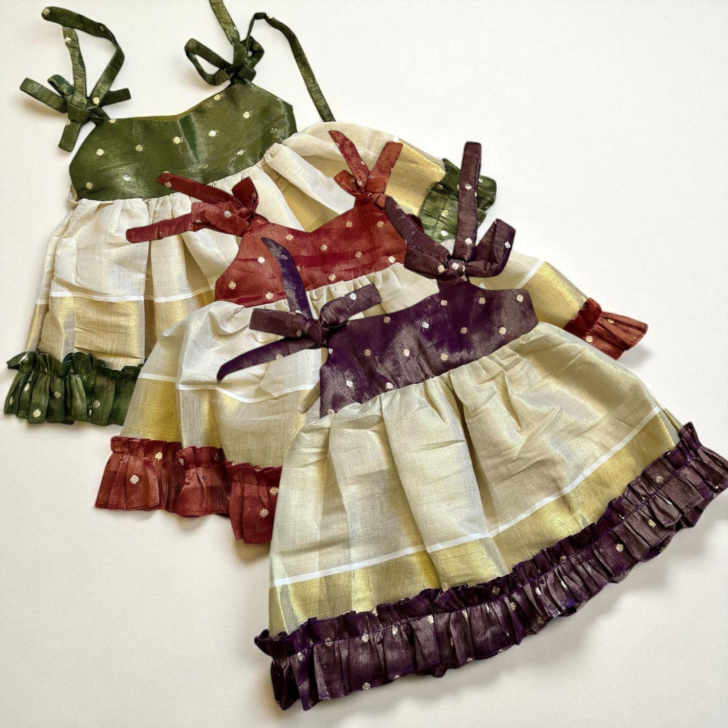 Tissue silk frock - Burnt Orange