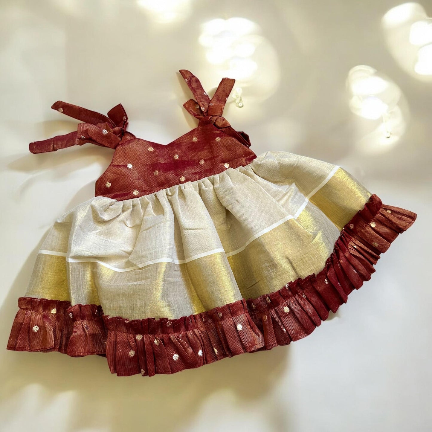 Tissue silk frock - Burnt Orange