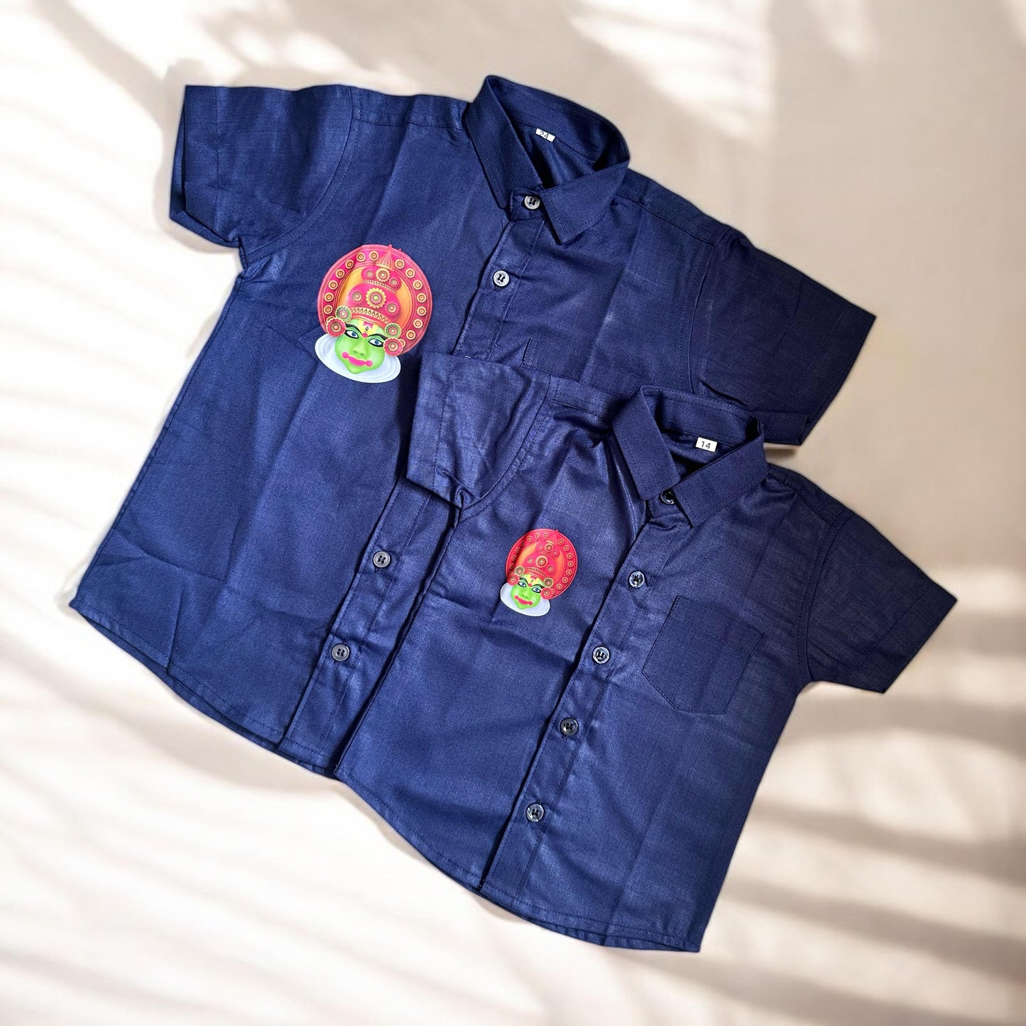 Kathakali Print Dark Blue Shirt