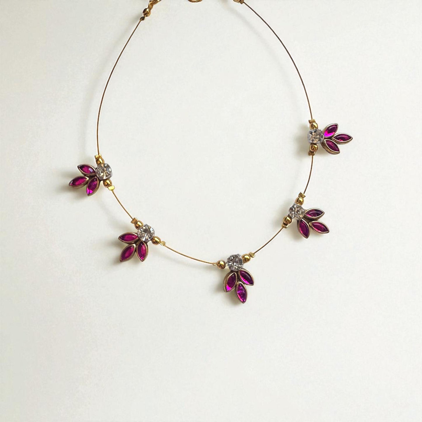 Pink Petal Charm Invisible Necklace